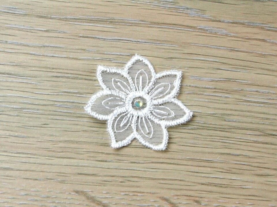 Ivory Swarovski Crystal Appliques for Bridal, Dressmaking - each