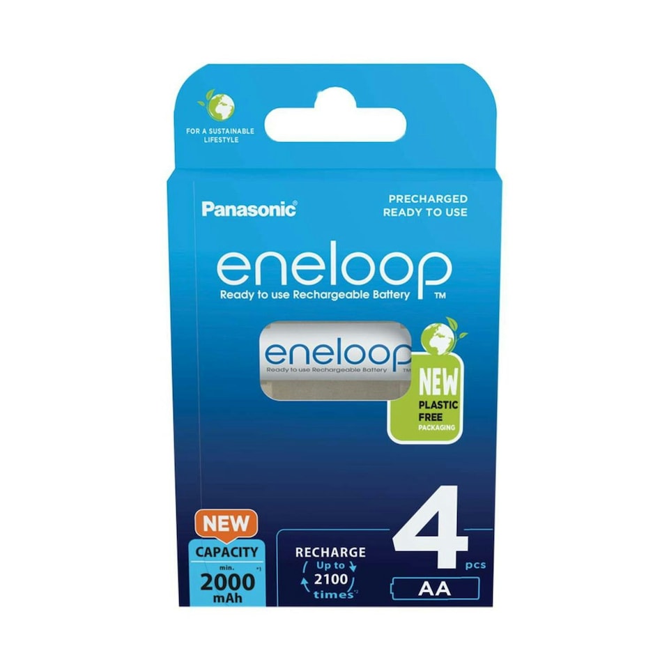 image 1 of Panasonic Eneloop AA 2000mAh Rechargeable Batteries - Pack of 4 AA