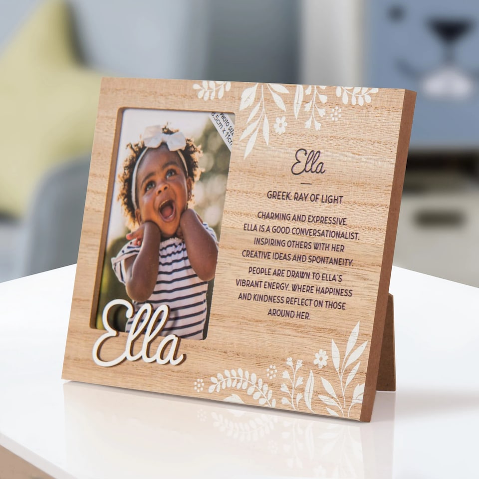 image 1 of History & Heraldry Pre-Personalised Kids Wooden Picture Frame - Ella
