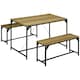 image 1 of HOMCOM Dining Table and Bench Set for 4, Modern Kitchen Table & 2 Benches