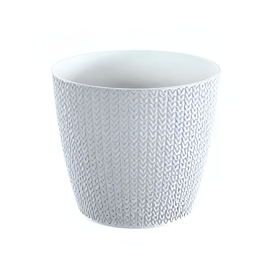 WHEATY Round Flower Pot - 16.7x18.9x18.9cm | Grey | Grey & Set of 1 | 1