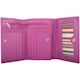 image 1 of London Leathergoods Womens Tri Fold Money Holder Magnetic Flap Purse Wallet | Pink | Cerise