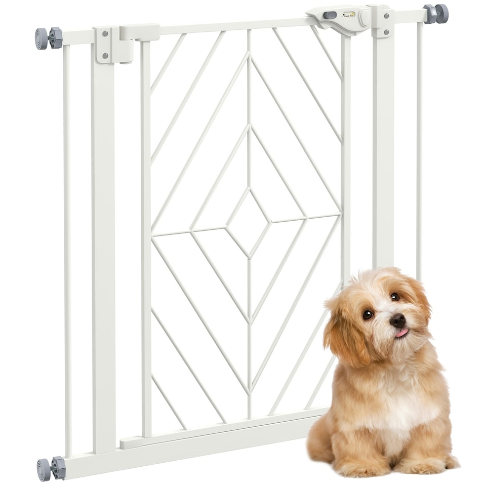 image 1 of Pressure Fit Safety Gate w/ Auto Closing Door, Double Locking, Openings 74-80cm