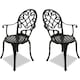 image 4 of Centurion Supports Prego 2-Large Garden and Patio Bistro Chairs with Armrests in Cast Aluminium Black