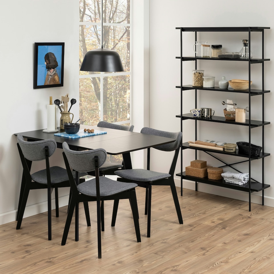 image 1 of Roxby Extending Dining Table 80-120cm in Black