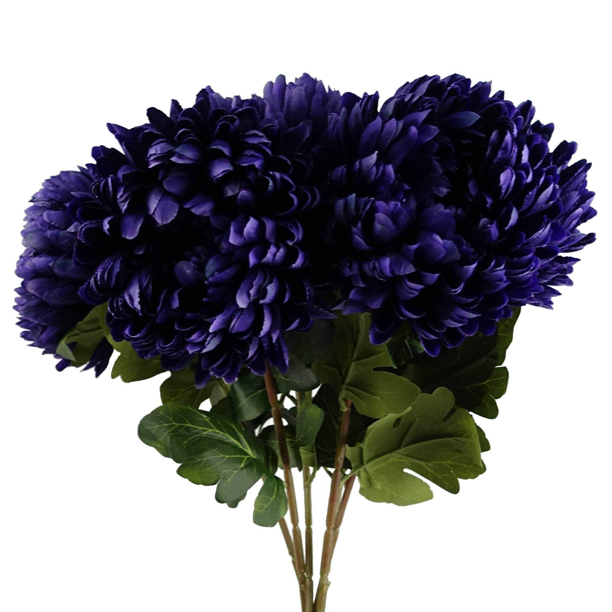 Pegdev Pack of 6 Purple Reflex Chrysanthemums 75cm Silk Flowers