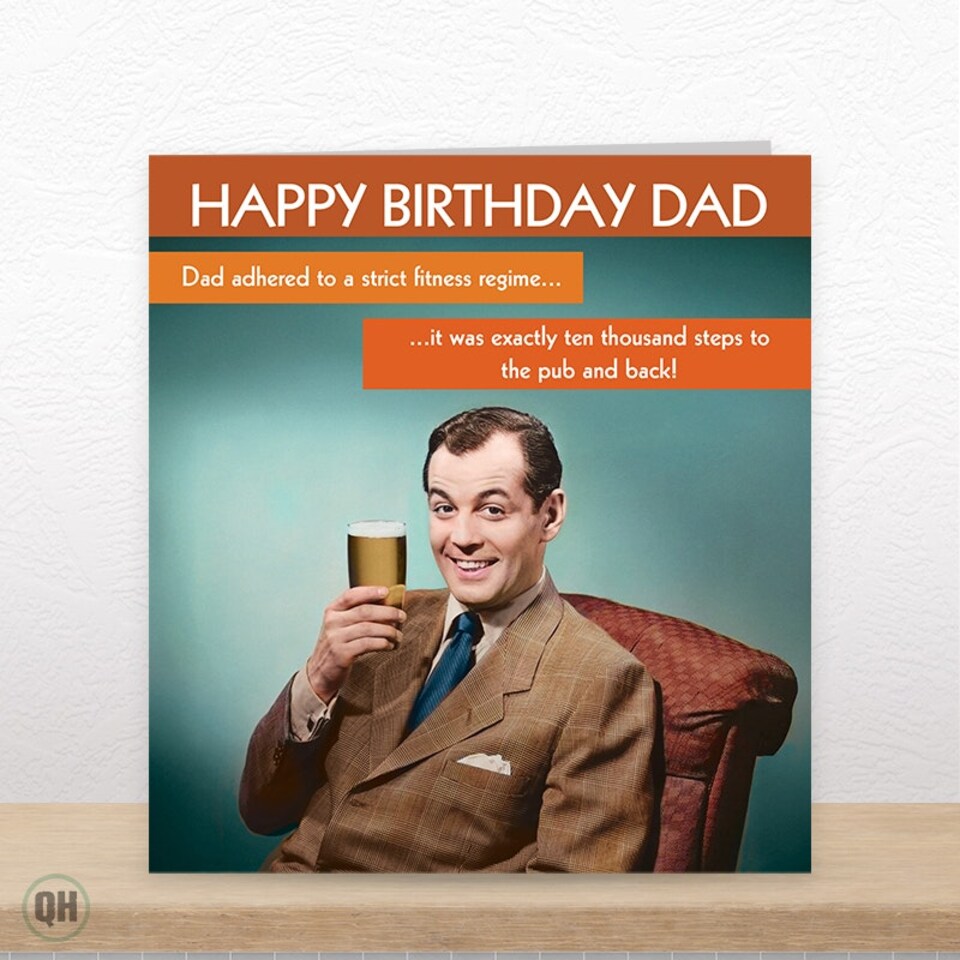 image 1 of Dad Adhered To A Strict Fitness Regime... - Funny Dad Birthday Card