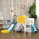 image 2 of AIYAPLAY 7-in-1 Toddler Slide with Basketball Hoop, for 1-3 Years, Yellow