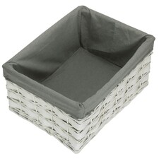 White Grey LinedScandi Storage Basket with Grey Lining Grey | Grey | XL