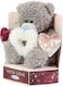 image 3 of Me to You Tatty Teddy Plush Bear Holding Three Embroidered Hearts Official Collection