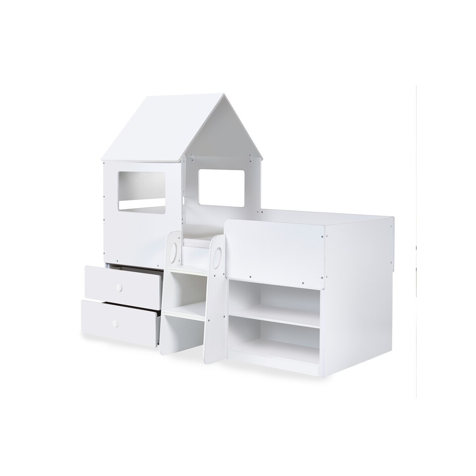 image 1 of Orpheus 90cm Single White Treehouse Midsleeper Cabin Bed