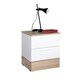 image 3 of Adore Teen White & Oak 2 Drawer Bedside Table Nightstand