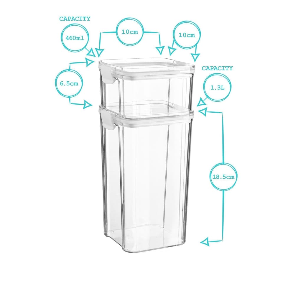 image 1 of Argon Tableware 16 Piece Food Storage Containers Set - 4 Sizes - White