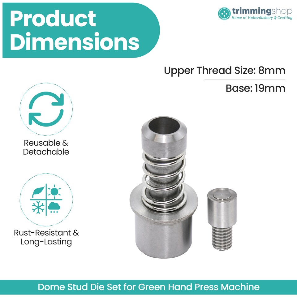 image 1 of 5mm Dome Studs Die Set for Green Machine Hand Press for DIY Projects
