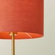 image 2 of ValueLights Christina Rust Red Drum Shade Gold Palm Leaf Detail Single Stem Table Lamp Gold