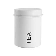 Harbour Housewares Round Metal Kitchen Tea Canister - Matt White