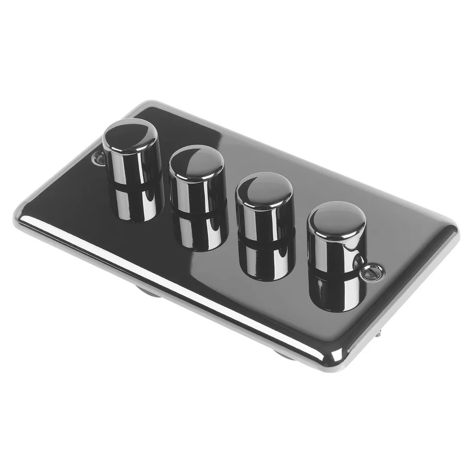 image 1 of Volex Crabtree 4-Gang Dimmer Light Switch - Angled Style