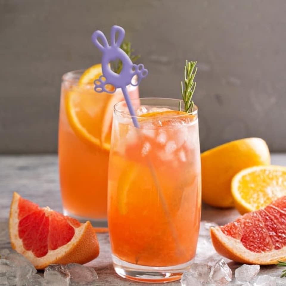 image 1 of Assorted Easter Bunnies Acrylic Drinks Stirrers - Pack of 6