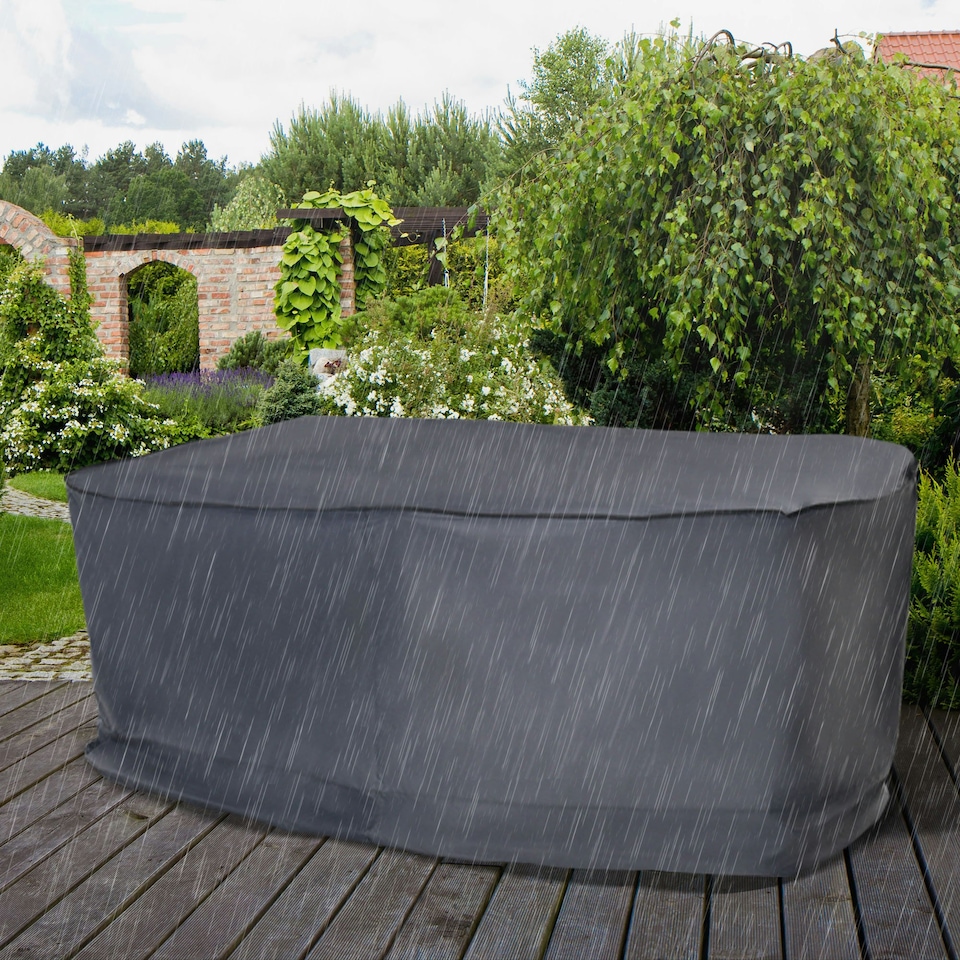 image 1 of Outsunny Patio 2/3 Seater Rattan Sofa Waterproof Furniture Protection Grey