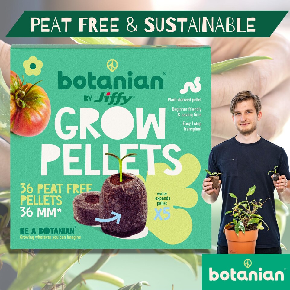 image 1 of Jiffy Botanian 36 Peat Free Coir Seed Pellets 36mm Biodegradable Plant Starter Plugs for Seeds Cuttings Herbs Flowers Veg