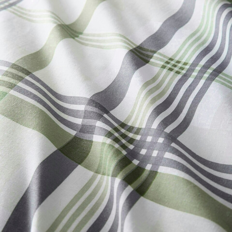 image 1 of Portfolio Home Prague Checkered Bedding Duvet Cover Set Green | Super King