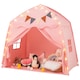 image 1 of COSTWAY Kids Play Tent Indoor & Outdoor Extra Large Playhouse Tent-Pink
