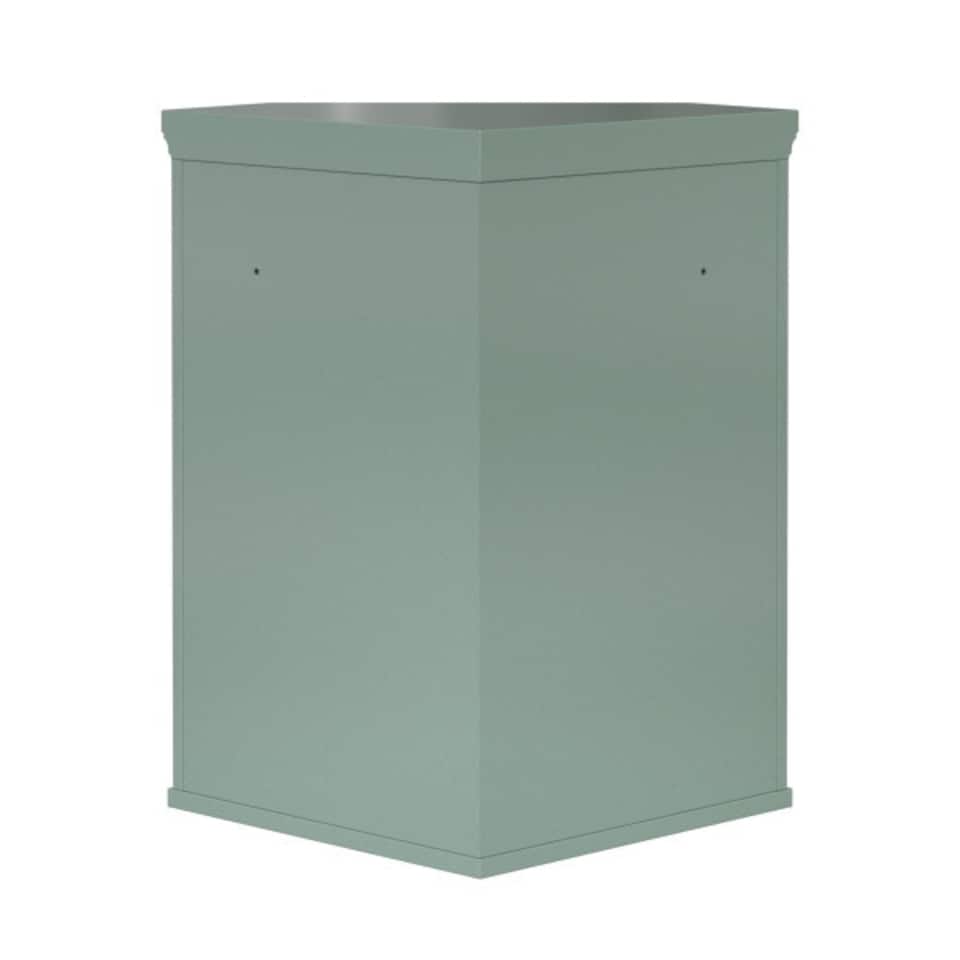 image 1 of Teamson Home Glancy Removable Corner Wall Cabinet with Faux Louvered Door, Sage Green