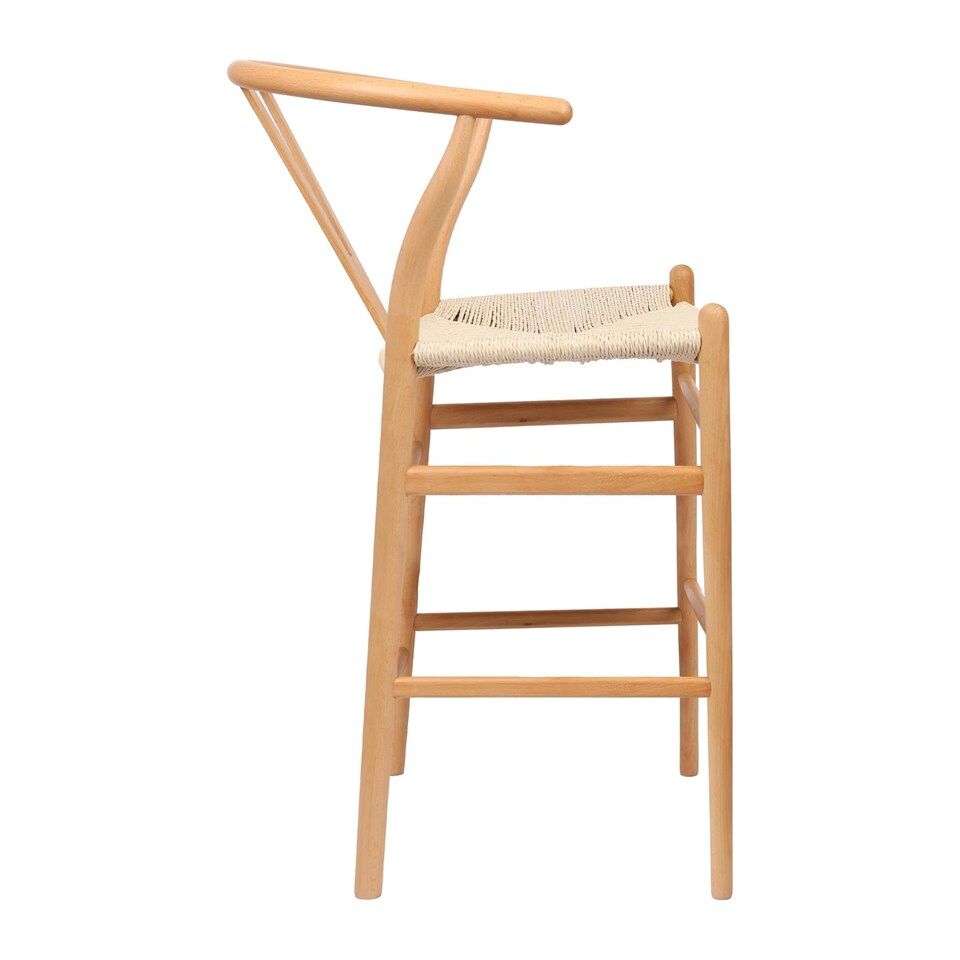 image 1 of Nicholas Winter Wooden Scandi Danish Style Bar Stools - Natural-Natural - Pack of 2