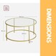 image 7 of Industrial Tempered Glass Round Coffee Table Gold Gold