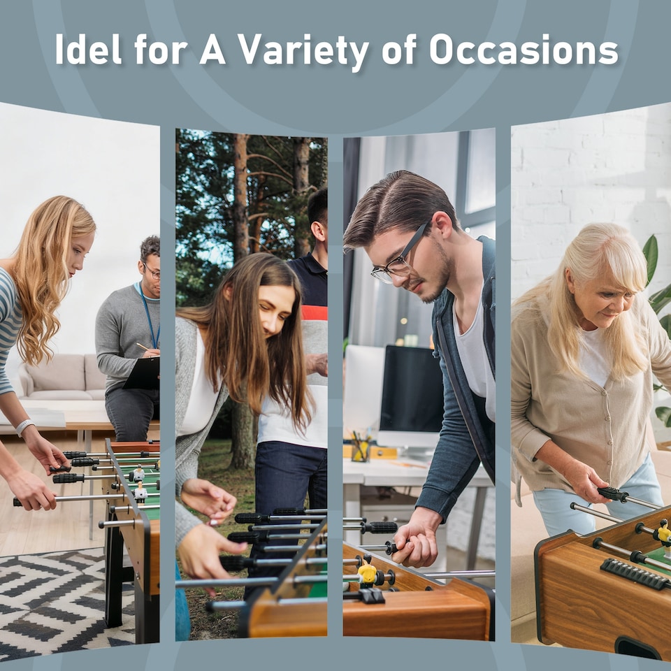 image 1 of HOMCOM 2ft Foosball Table Arcades Competition Sized for Teen, Adult, Indoor