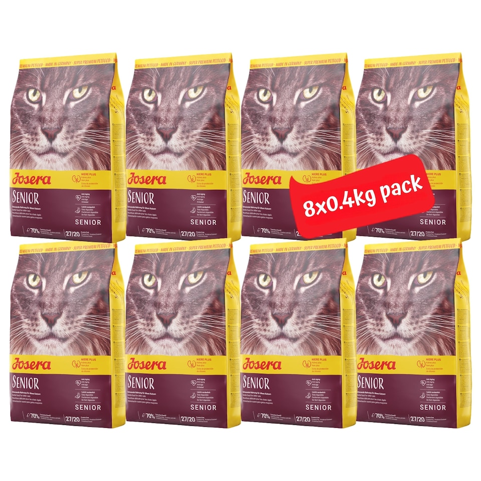 image 1 of Josera Senior complete food for older cats | Easily digestible | Kidney support | Sensitive stomach | Gluten free | Anti-Hairball | Herbs & Fruits | 8x0.4kg