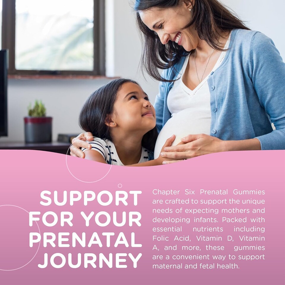 image 1 of Chapter Six, Prenatal Support Gummies, Grape, 60c