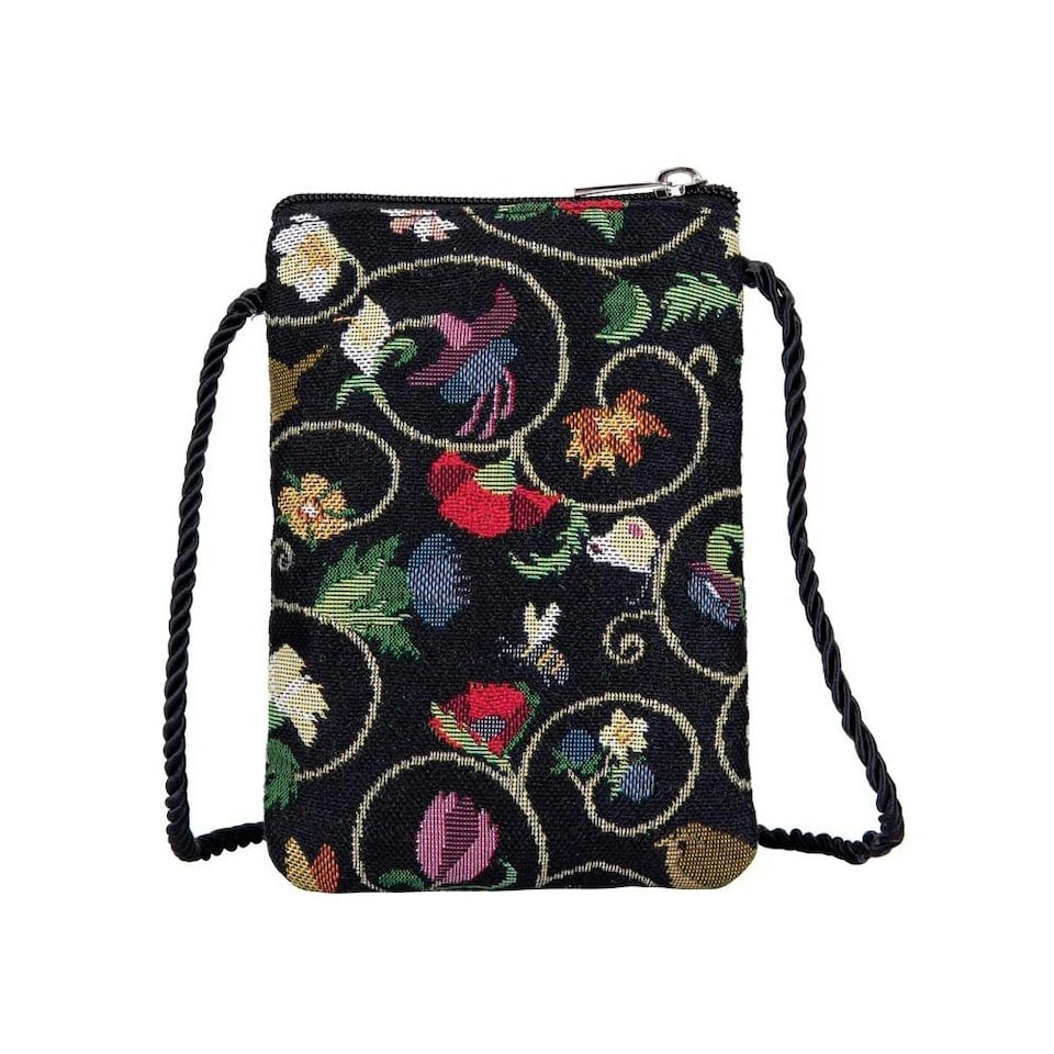 image 1 of Signare Tapestry Smart Phone Crossbody Bag Black | Black