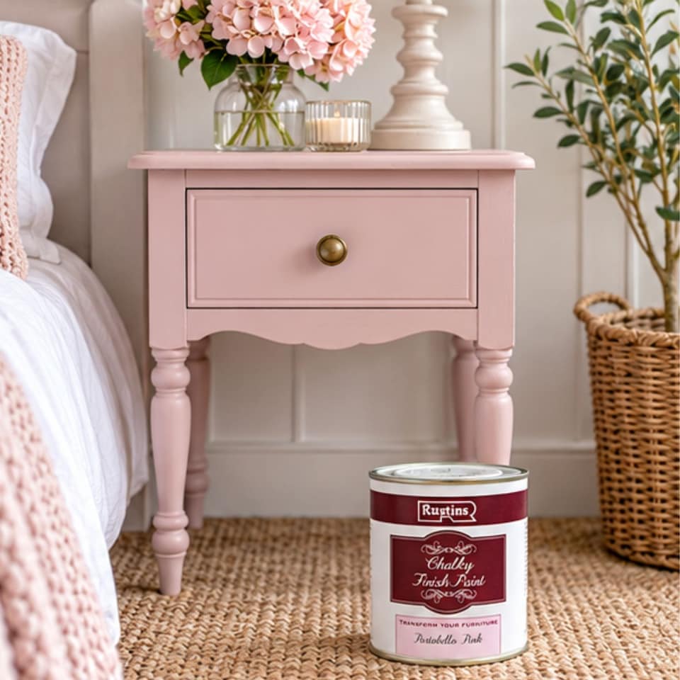 image 1 of Rustins Quick Dry Chalky Finish Paint Portobello Pink 500ml