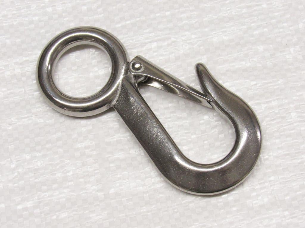 Large Eye Sling Hook with Safety Latch Stainless Steel 19MM (Trailer Chain Rope Wire)