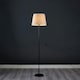 image 3 of ValueLights Modern Floor Lamp In Black Metal Finish With Large Beige Light Shade