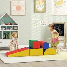 HOMCOM 5 Piece Soft Safe Foam Playset Climb and Crawl Activity Toy for Toddler