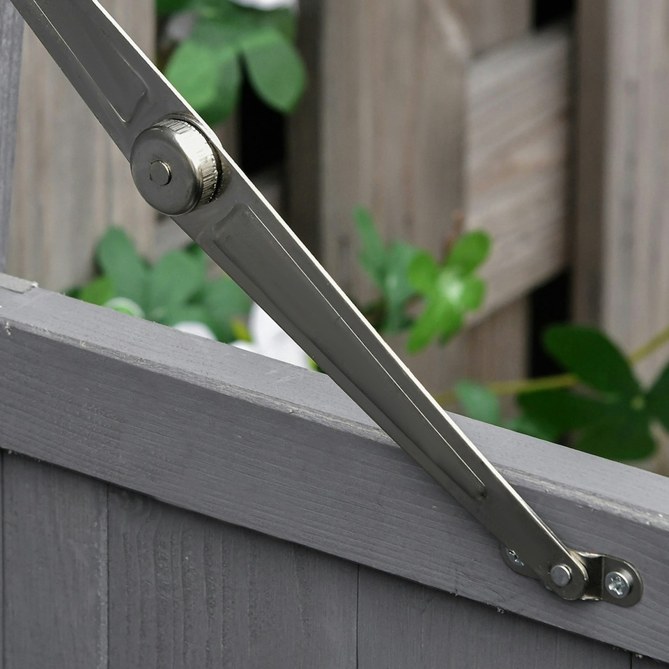 image 1 of Outsunny Wooden Garden Shed Double Door Tool Storage House, 74x43x88cm, Grey