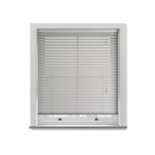 50mm Slat Grey Grained Faux Wood Venetian Blind With Strings 150cm Drop | Grey | Grey