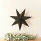 image 3 of ValueLights Plug In Christmas 45cm Xmas Black Velvet Paper Star with LED Bulb