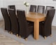 image 2 of Dakota 182 x 92cm Oak Large Dining Table and 8 Lola Leather Chairs | Brown | Brown