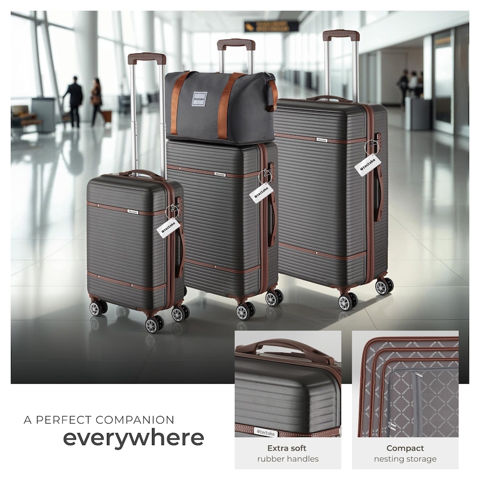image 1 of Suitcase Set Madison - 13-piece, 3 suitcases, packing cubes, TSA lock | Grey | anthracite | 1