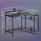 image 7 of HOMCOM L Shaped Desk with LED Lights Reversible Corner Gaming Desk with Storage