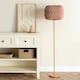 image 2 of ValueLights Bett Pink Floor Lamp with Pink Origami Drum Shade