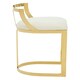 image 4 of Interiors by Premier Ivory Velvet Bar Stool, Gold Finish Bar Chair, Curved Backrest with Plump Seat, Kitchen Bar Stool for Home
