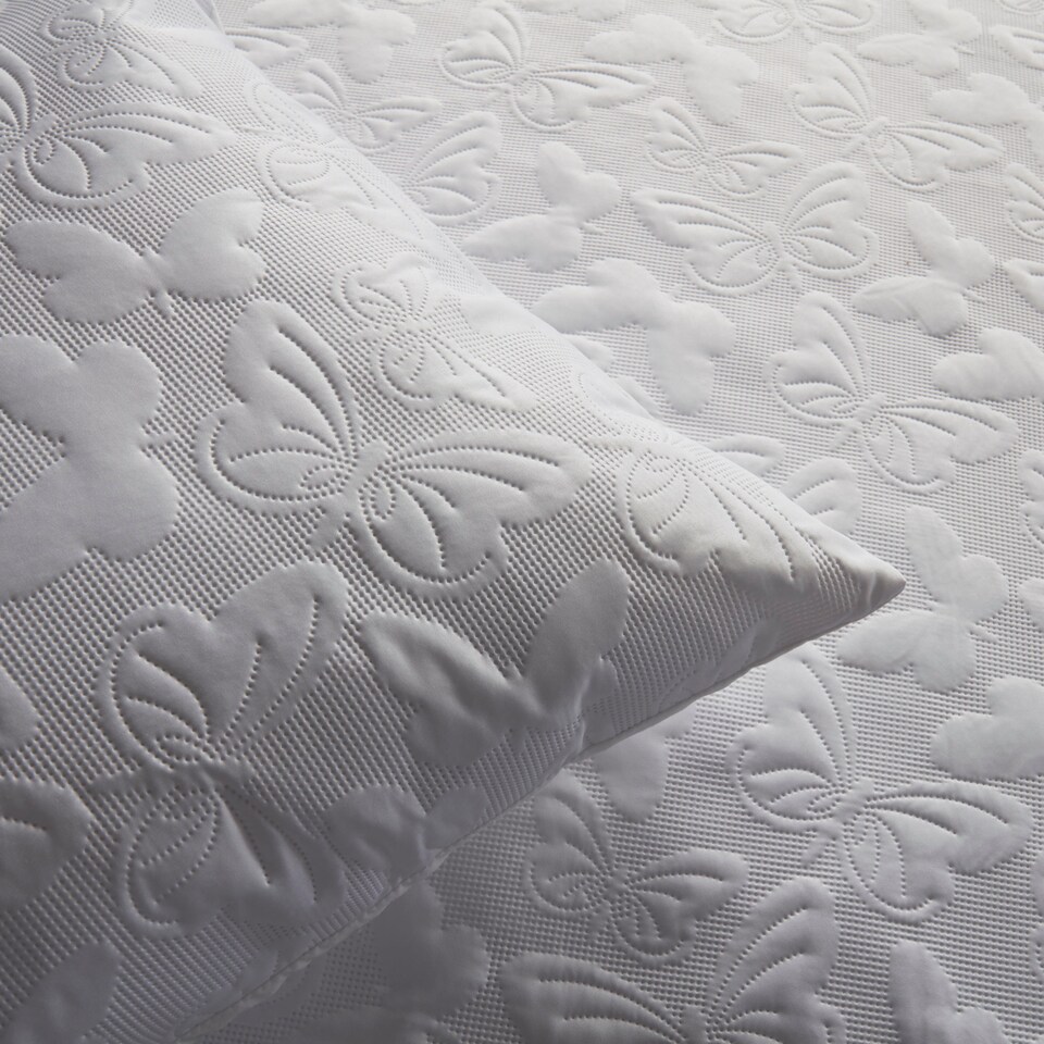 image 1 of Serene Butterfly Garden Duvet Cover Set White