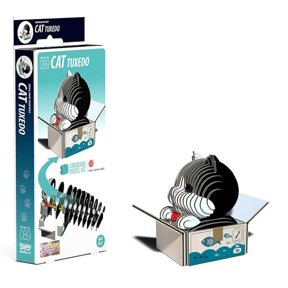 EUGY Cat Tuxedo 3D Craft Kit