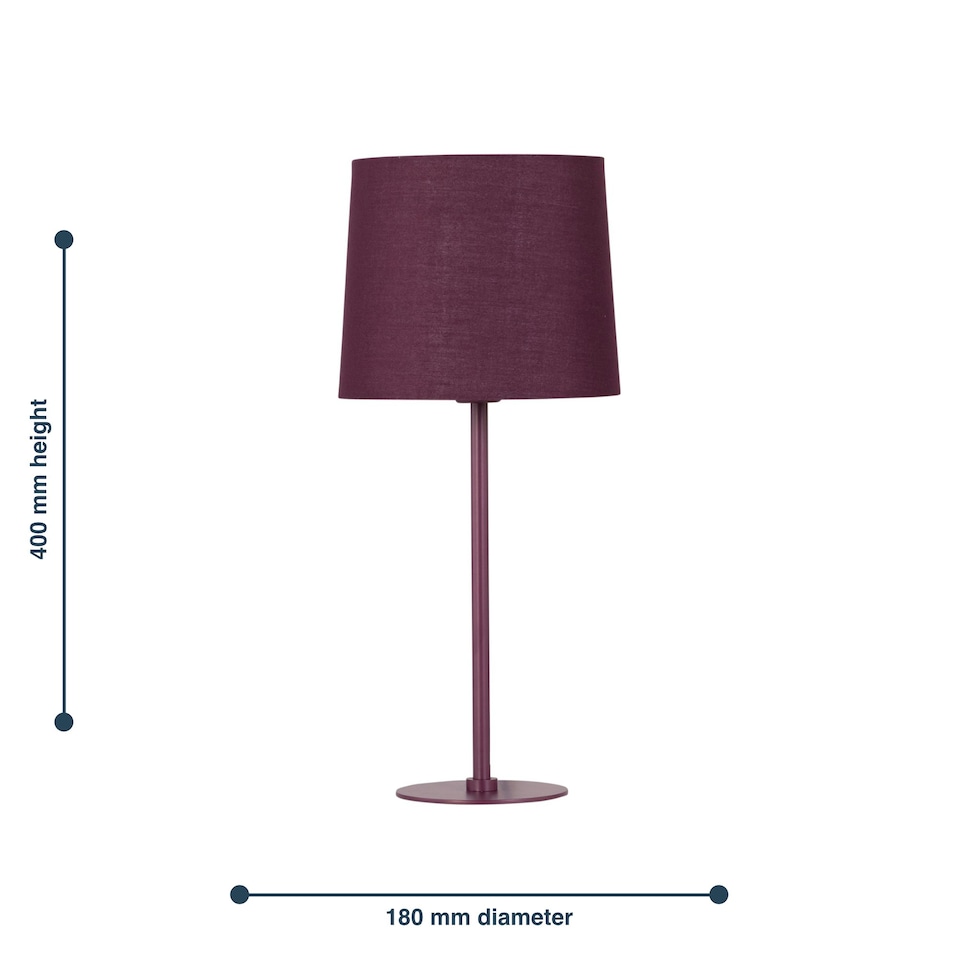 image 1 of Colours - Set of 2 Burgundy 40cm Lamps Purple | Purple