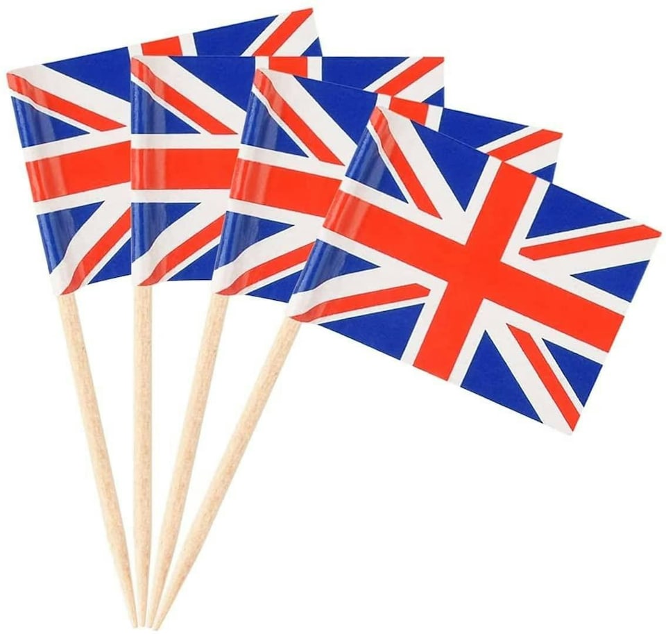 image 1 of 50 Union Jack Flag Cocktail Sticks | Multi