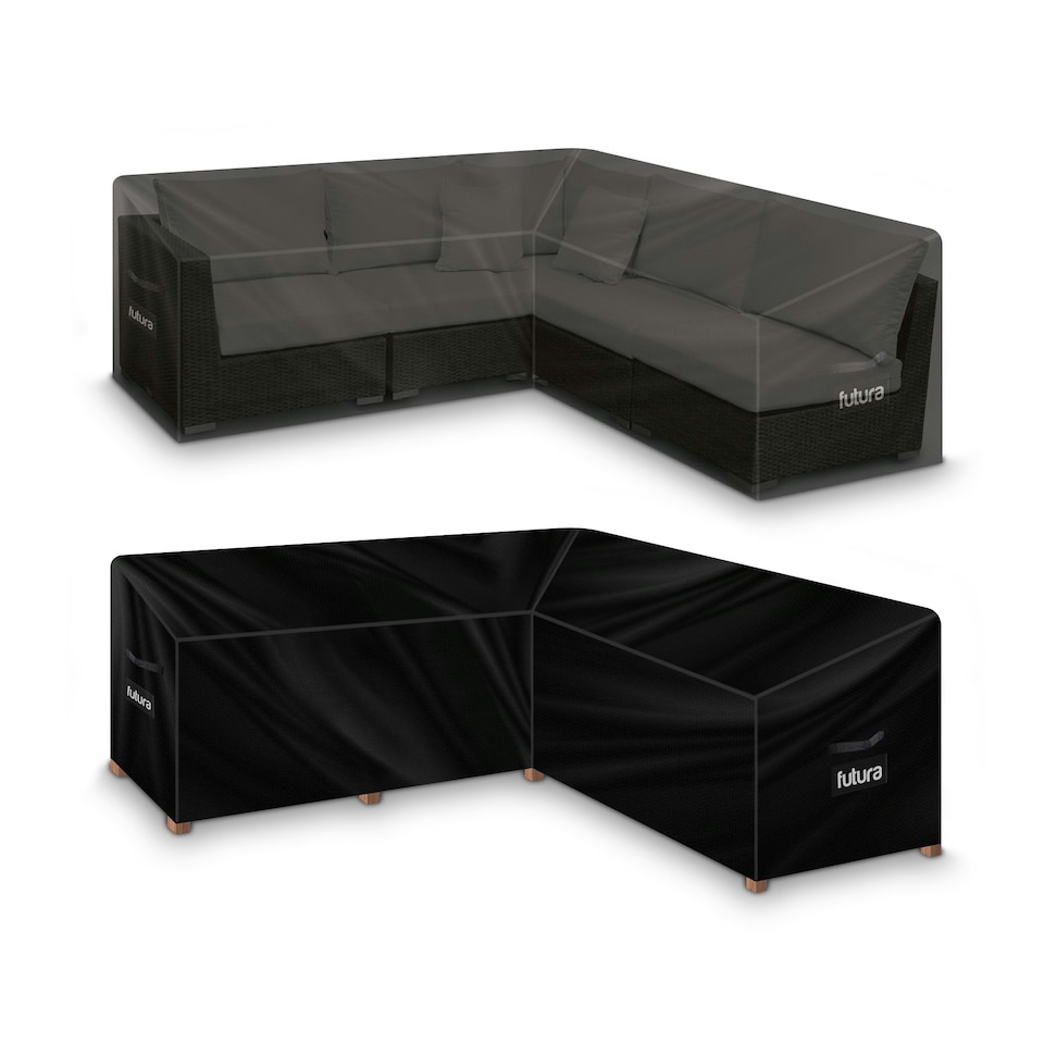 image 1 of Futura V Shape 215x215x80cm Waterproof Garden Furniture Cover 420D Black